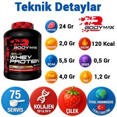 Bodymax Gold Whey Protein 2250 Gr 75 Servis – Çilekli