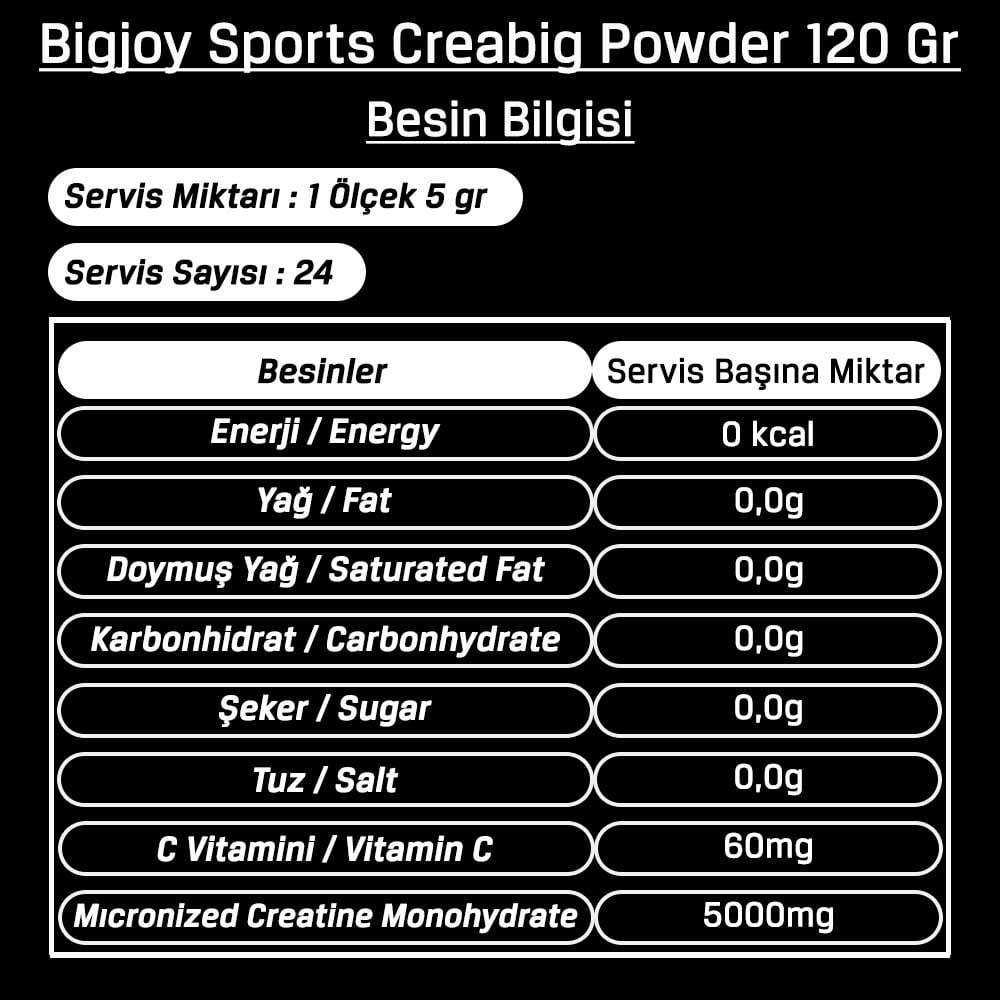 Bigjoy Sports Creabig Creatine Powder 120 Gr besin