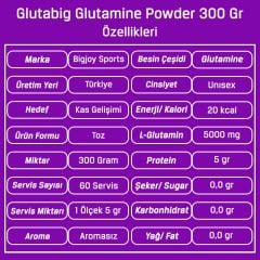 BigJoy Glutabig Glutamine Powder 300 Gr Aromasız