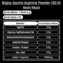 Bigjoy Arginine Powder 120 Gr Aromasız