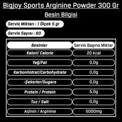 BigJoy Arginine Powder 300 Gr Aromasız