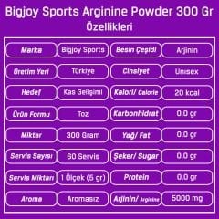 BigJoy Arginine Powder 300 Gr Aromasız