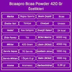 BigJoy Bcaapro Bcaa Powder 420 Gr 70 Servis Aromasız