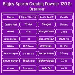 Bigjoy CreaBig Micronized Creatine Powder 120 Gr Kreatin