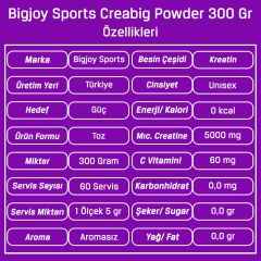 Bigjoy Crea Big Micronized Creatine Powder 300 Gr Kreatin
