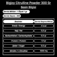 Bigjoy Citrulline Powder 300 Gr %100 Saf Sitrülin