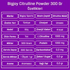 Bigjoy Citrulline Powder 300 Gr %100 Saf Sitrülin