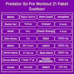 Bigjoy Predator Go Pre Workout 21 Paket