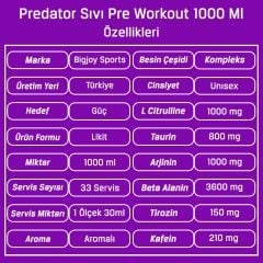 Bigjoy Pre-Dator Shot 1000 mL Sıvı Predator Pre Workout