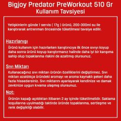 Bigjoy Predator Toz Pre Workout 510 Gr Aromalı