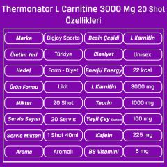 Bigjoy Thermonator L-Carnitine 3000 Mg 20 Shot Karnitin