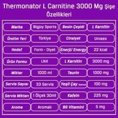 Bigjoy Thermonator L-Carnitine 1000 mL Likit Karnitin