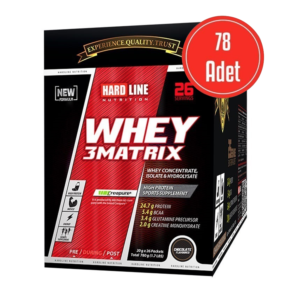 Hardline Whey 3 Matrix Protein Tozu 30 Gr 78 Paket