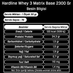 Hardline Whey 3 Matrix Base Protein Tozu 2300 Gr