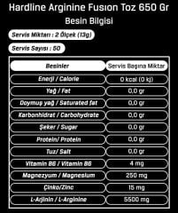 Hardline Arginine Fusion 650 g Portakal Aromalı