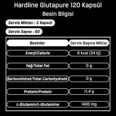 Hardline Glutapure Glutamine 120 Kapsül