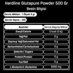 Hardline Glutapure 500 Gr Powder Aromasız Glutamin