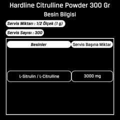 Hardline Citrulline 300 Gr Powder Aromasız