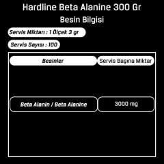 Hardline Beta Alanine 300 Gr Powder Aromasız