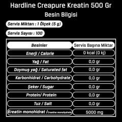 Hardline Creapure 500 Gr Mikronize Kreatin Monohidrat Creatine