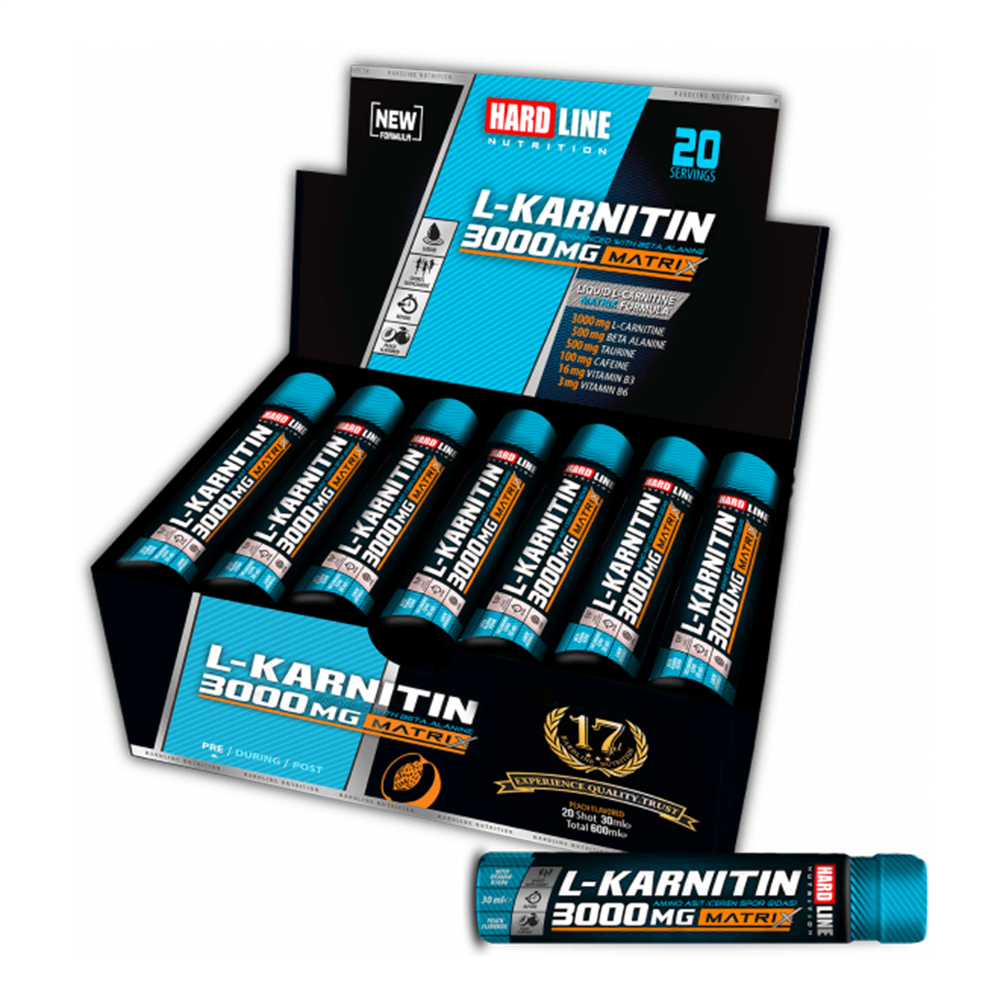 Hardline L Karnitin Matrix 3000 Mg 20 Ampül