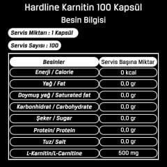 Hardline L-Karnitin 500 Mg 100 Kapsül