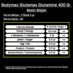 Bodymax Glutamax 400 Gr 80 Servis Aromasız Glutamin
