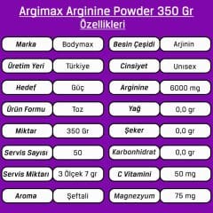 Bodymax Argimax Arginine 350 Gr Toz Şeftali Aromalı