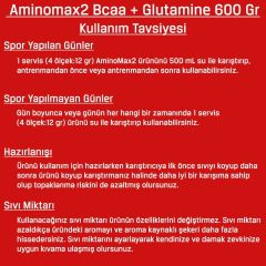 Bodymax Aminomax2 BCAA + Glutamin 600 Gr 50 Servis Yeşil Elma