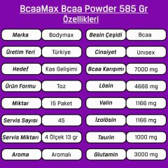 Bodymax BcaaMax Bcaa Powder 585 Gr 45 Servis