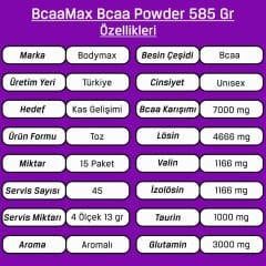 Bodymax BcaaMax Bcaa Powder 585 Gr 45 Servis