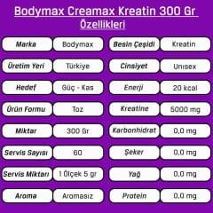 Bodymax Creamax Kreatin Monohidrat 300g Aromasız