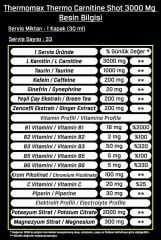 Bodymax Thermomax Thermo L-Carnitine 3000 mg 1000 ml 33 Servis Şeftali Aromalı