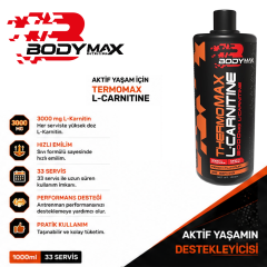 Bodymax Thermomax Thermo L-Carnitine 3000 mg 1000 ml 33 Servis Şeftali Aromalı