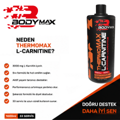 Bodymax Thermomax Thermo L-Carnitine 3000 mg 1000 ml 33 Servis Şeftali Aromalı