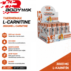 Bodymax Thermomax L-Carnitine 3000 mg 20 Shot 100 ml Şeftali Mango Aromalı