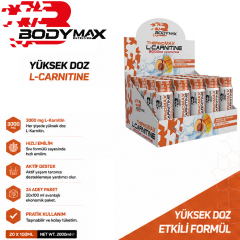 Bodymax Thermomax L-Carnitine 3000 mg 20 Shot 100 ml Şeftali Mango Aromalı
