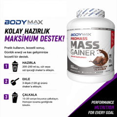 Bodymax Promass Mass Gainer 3600 Gr Karbonhidrat