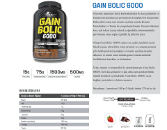 Olimp Gain Bolic 6000 3500 Gr Karbonhidrat Tozu Gainer