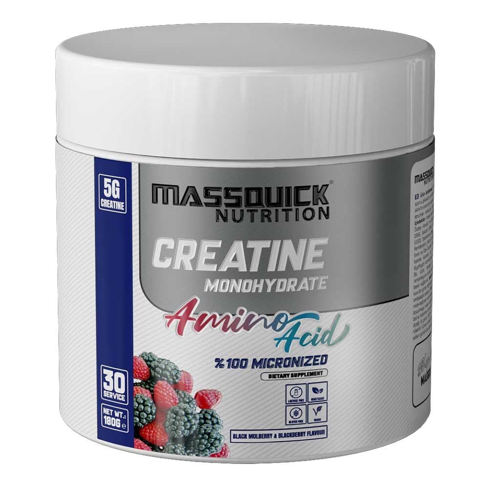 Massquick Kreatin Monohidrat 180g – Karadut & Ahududu