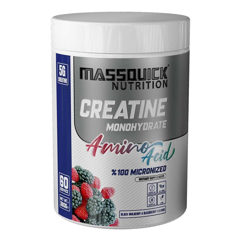 Massquick Kreatin Monohidrat 360g – Karadut & Ahududu