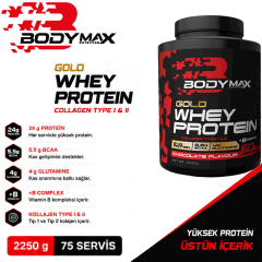 Bodymax Gold Whey Protein Tozu 2250 Gr 75 Servis Çikolata