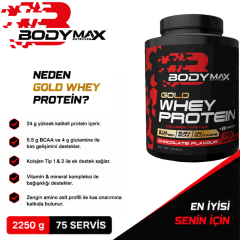 Bodymax Gold Whey Protein Tozu 2250 Gr 75 Servis Çikolata