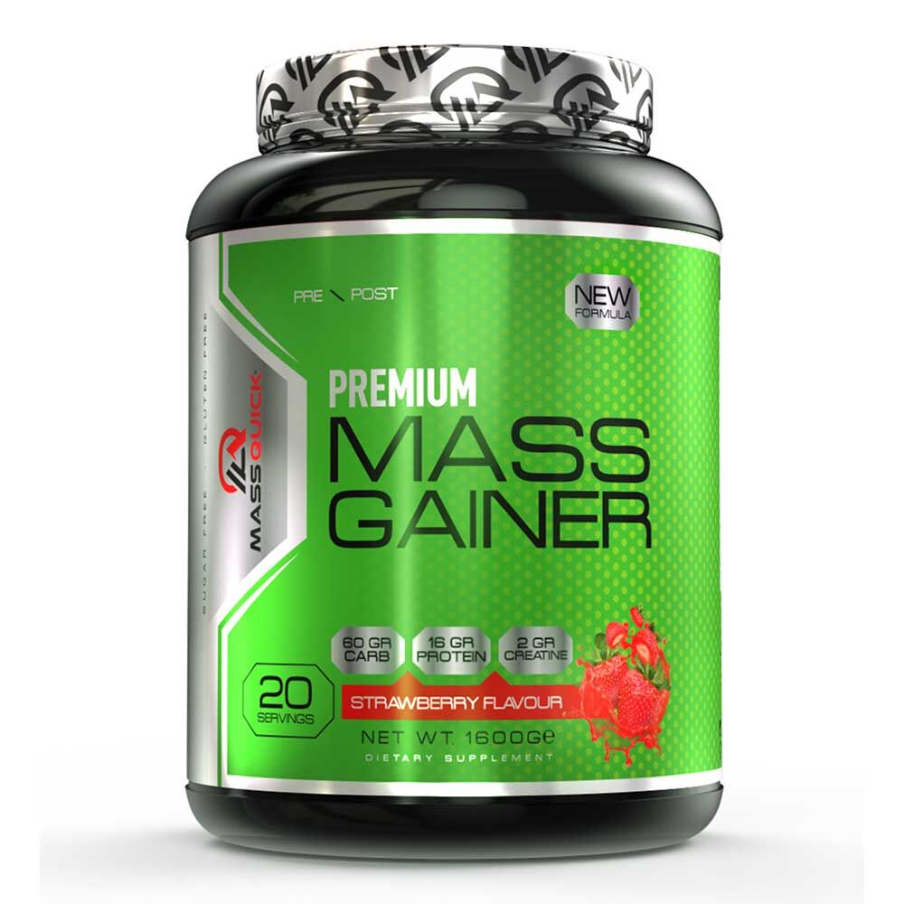 MassQuick Premium Mass Gainer Çilek Aromalı Toz 1600 gr