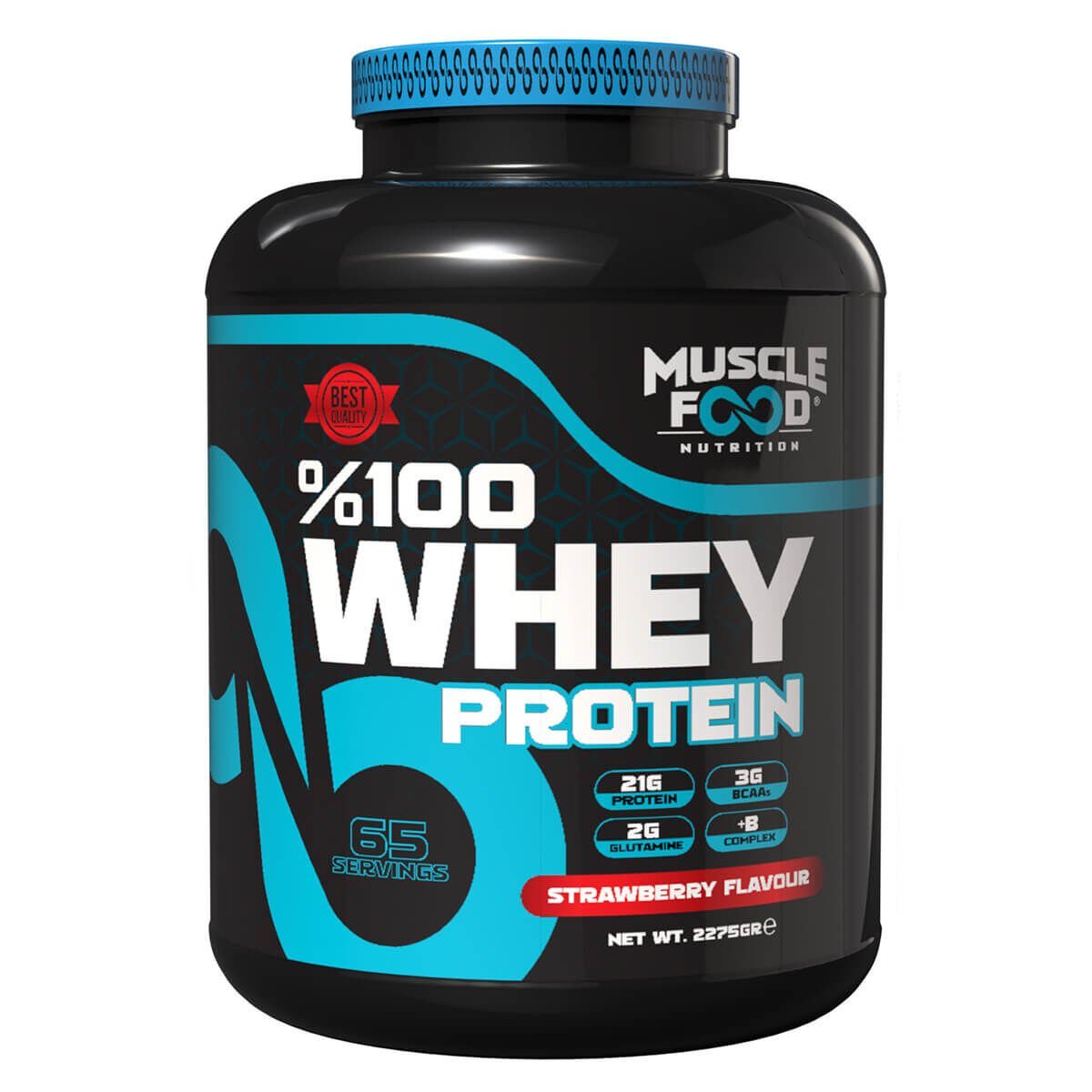 MuscleFood Whey Protein 2275g Çilek Aromalı Toz