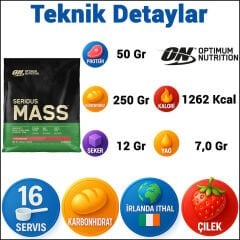 Optimum Serious Mass 5400 Gr Karbonhidrat Çilekli Gainer