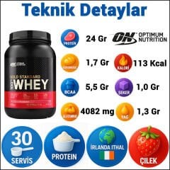 Optimum Gold Standard Whey Protein Tozu 900 Gr Çilekli