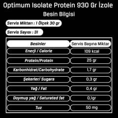 Optimum Gold Standard Isolate Protein 930 Gr İzole Çikolata