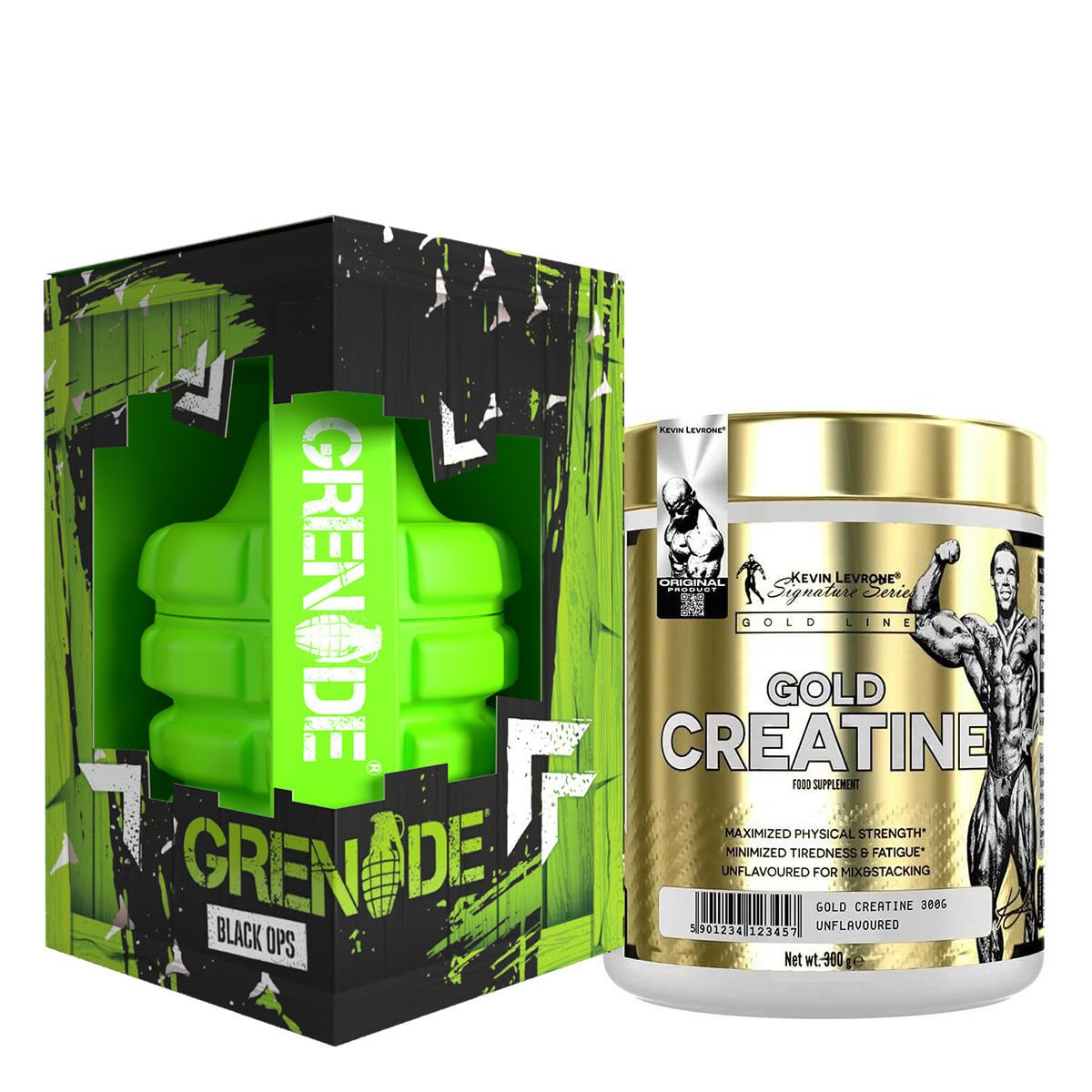 Grenade Black Ops 100kapsul & Kevin Gold Creatine 300 G Seti
