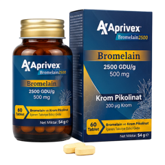 Aprivex Bromelain 2500 GDU/g Krom Pikolinat 60 Tablet